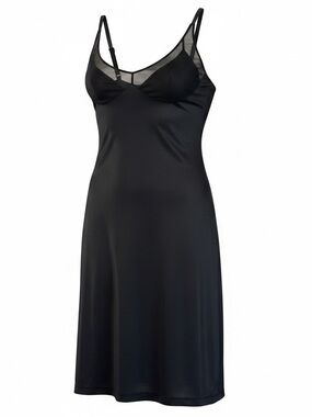 Unbranded Shapewear Slip Dress with Built-In Panty & Sheer Mesh Trim - 2XL